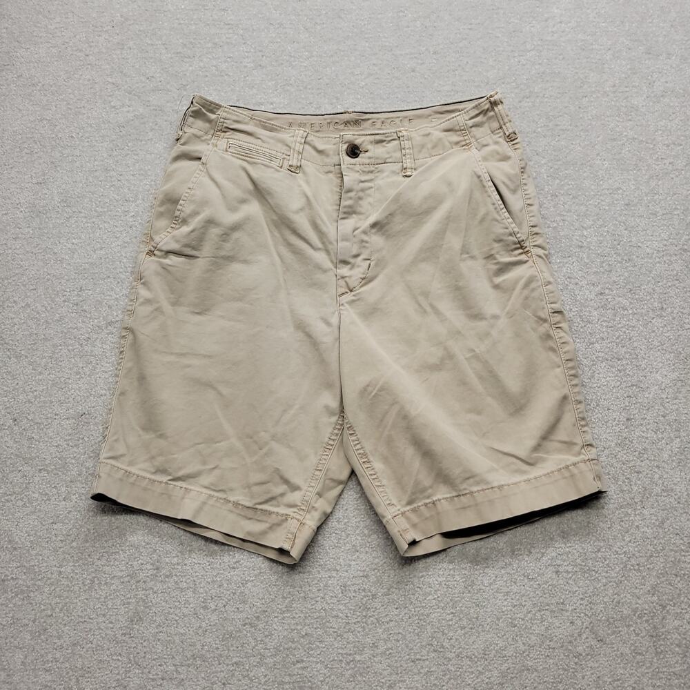 American Eagle Classic Chino Shorts Mens 31 Khaki Beige Next Level Flex Casual